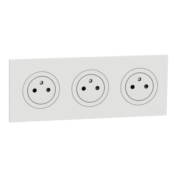 Schneider Electric - Odace 2025 - Prise 2P+T affleurante - blanc craie - Réf : S920052